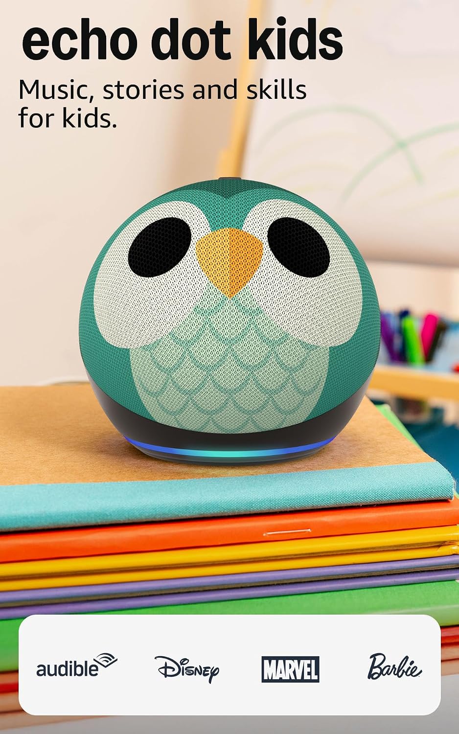 Echo Dot Kids (5.ª generación, modelo de 2022) Buho con Echo Glow