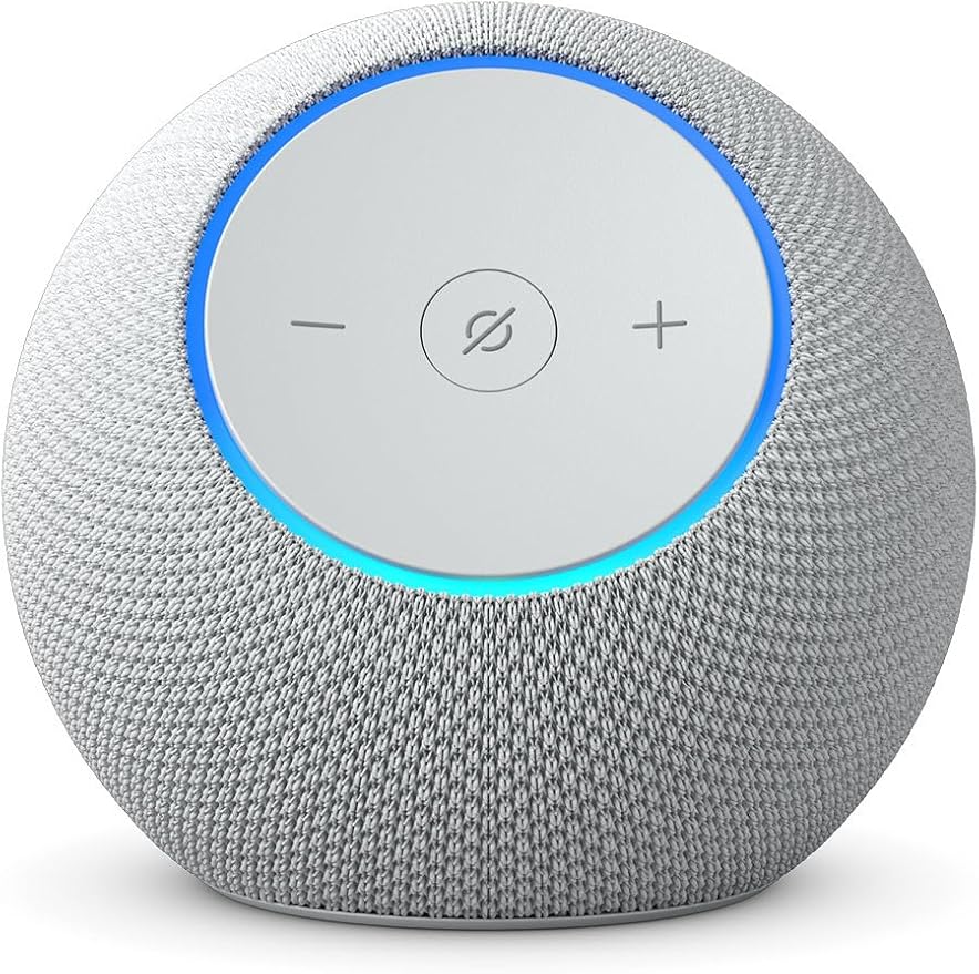 Echo Dot Max (modelo más reciente) de sonido estéreo (blanco glaciar)