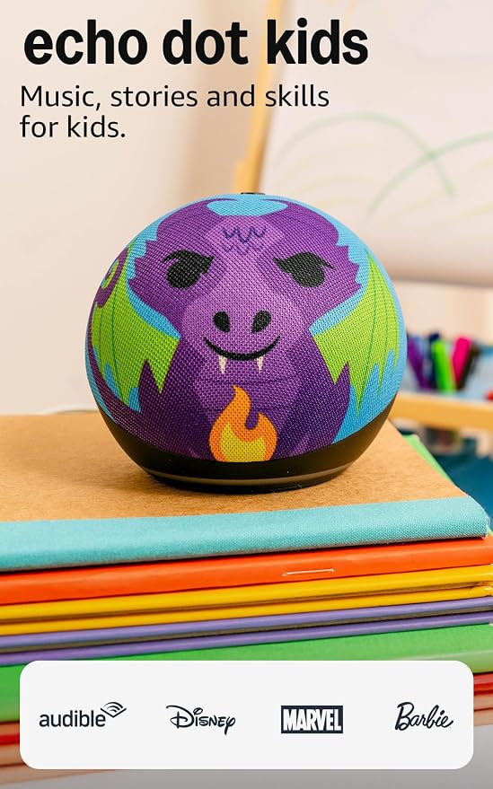 Echo Dot Kids (5.ª generación, modelo de 2022) Dragon con Echo Glow